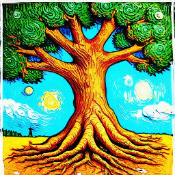 inspired by the painting "tree roots" by vincent van gogh