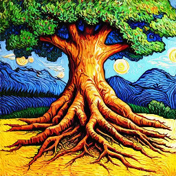 inspired by "tree roots" by vincent van gogh